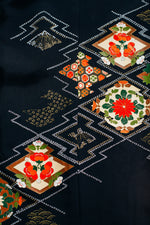 Load image into Gallery viewer, Syne Studio X Clink Clank Clunk: Black Floral Geometric Kimono &amp; Bracelet Set
