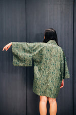 Load image into Gallery viewer, Syne Studio X Clink Clank Clunk: Green Geometric Kimono &amp; Necklace Set
