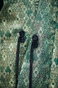 Syne Studio X Clink Clank Clunk: Green Geometric Kimono & Necklace Set