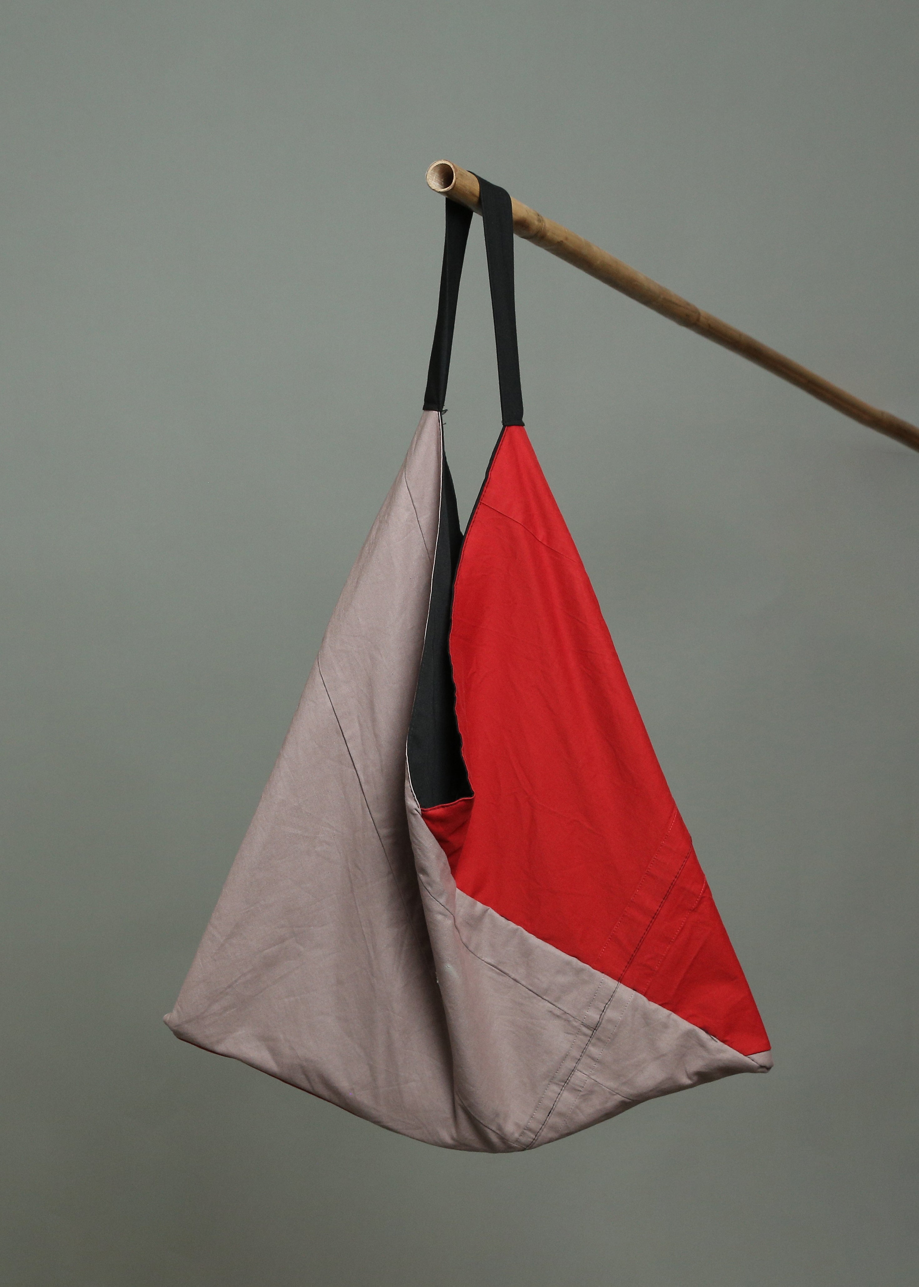 Syne Studio x Style Theory Large Tote in Grey Red