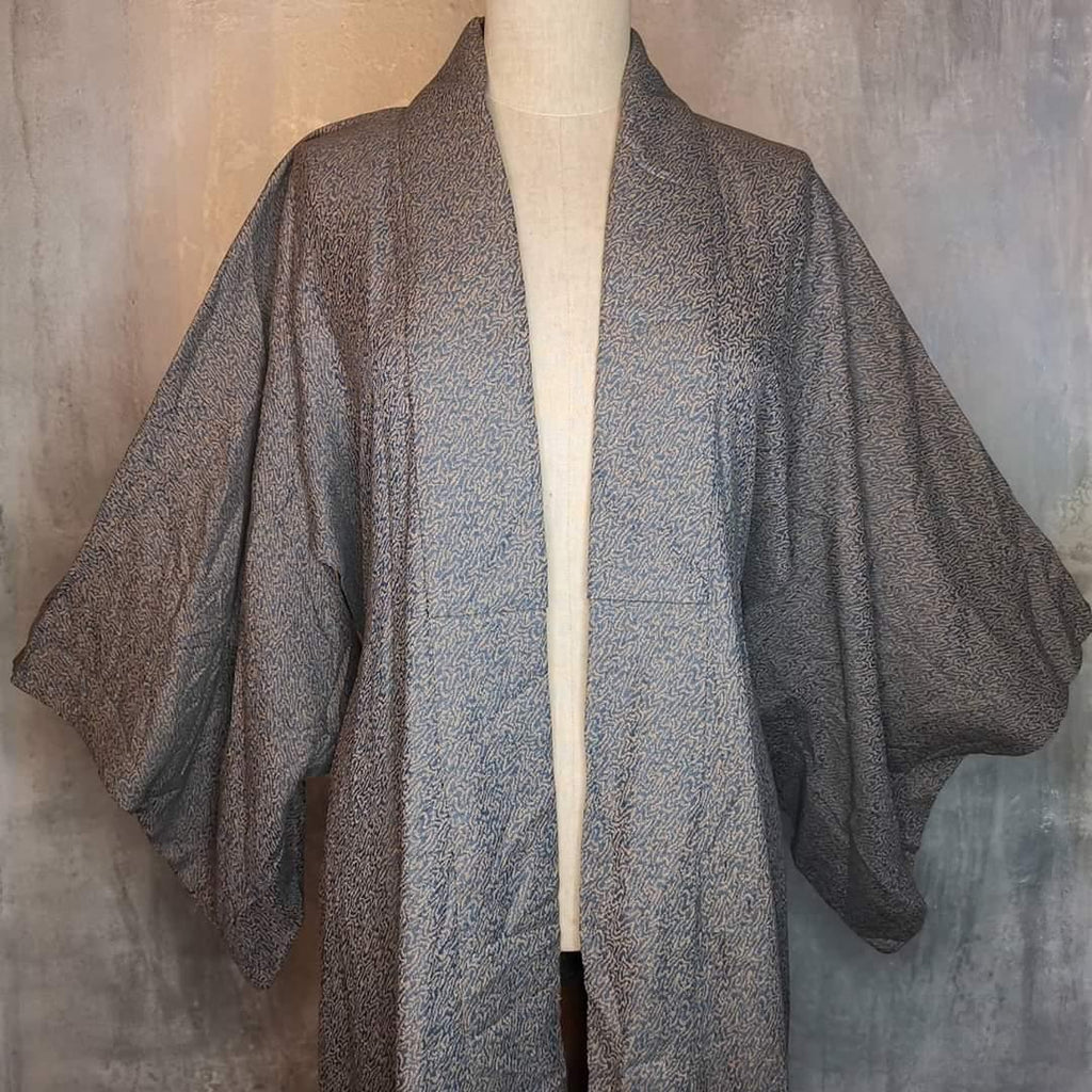 Grey Beige Long Kimono - syne