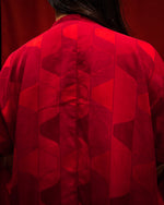Load image into Gallery viewer, Red Geometric Michiyuki Short Kimono
