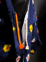 Load image into Gallery viewer, Blue Abstract Flowers Short Kimono
