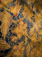 Load image into Gallery viewer, Gold Blue Batik Short Kimono
