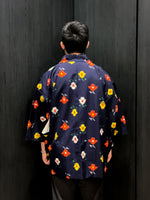 Load image into Gallery viewer, Blue Abstract Flowers Short Kimono
