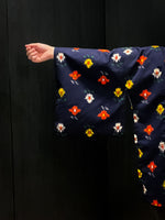 Load image into Gallery viewer, Blue Abstract Flowers Short Kimono
