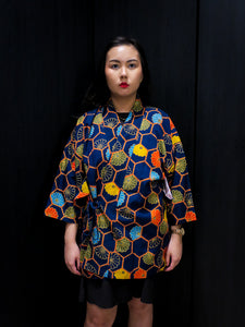 Hexagon Chrysanthemum Short Kimono