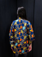 Load image into Gallery viewer, Hexagon Chrysanthemum Short Kimono
