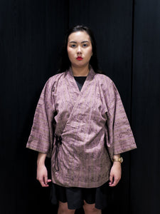 Purple Weaved Short Kimono