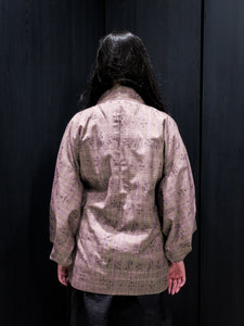 Purple Weaved Short Kimono