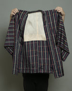 Load image into Gallery viewer, Navy Yellow &amp; Red Stripe Short Kimono
